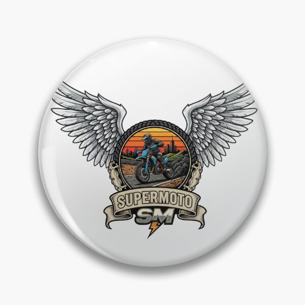 Item preview, Supermoto SM Wings Angel Motorcycle Rider Urban Drift Speed Logo designed and sold by DibuHumor.
