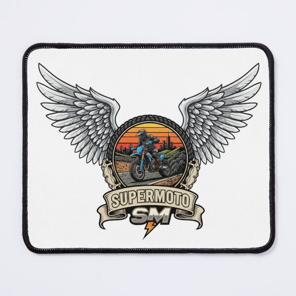 Item preview, Supermoto SM Wings Angel Motorcycle Rider Urban Drift Speed Logo designed and sold by DibuHumor.