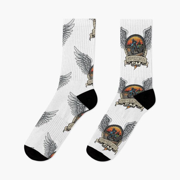 Item preview, Supermoto SM Wings Angel Motorcycle Rider Urban Drift Speed Logo designed and sold by DibuHumor.