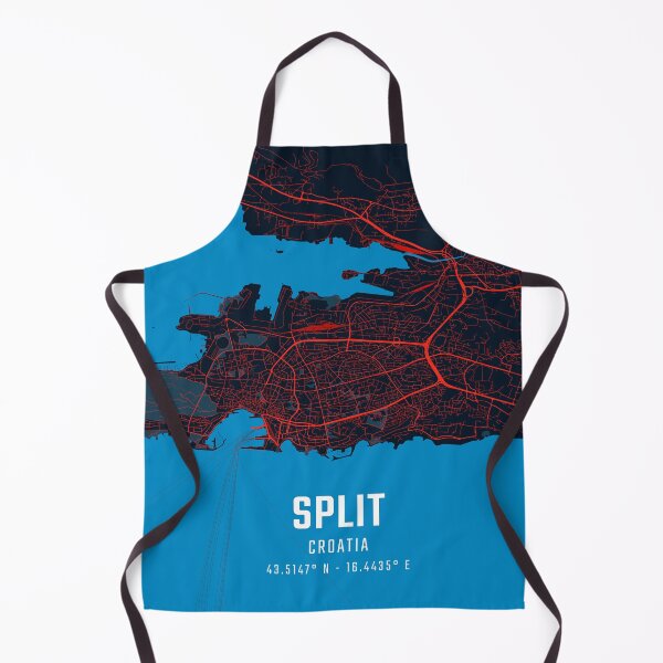 Item preview, Split Red & Blue Minimalist Map designed and sold by HomeLivingCo.