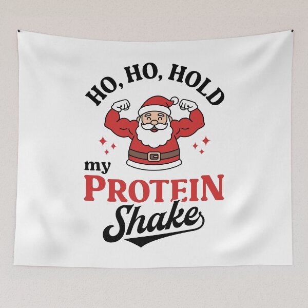 Item preview, Ho Ho Hold My Protein Shake - Funny Santa Flexing Christmas Gym Bodybuilder Design designed and sold by Brogress Project.