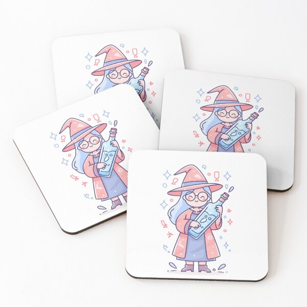 Item preview, Vodka Witch – Cute Magical Cartoon Sorceress with Glowing Bottle | Funny Drinking Wizard designed and sold by Tommy's Arts.