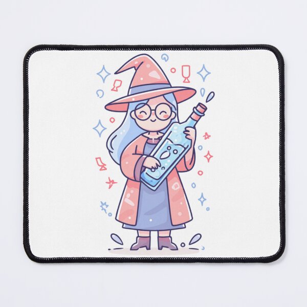 Item preview, Vodka Witch – Cute Magical Cartoon Sorceress with Glowing Bottle | Funny Drinking Wizard designed and sold by Tommy's Arts.