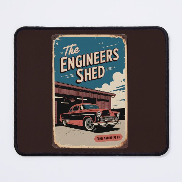 Item preview, The Engineers Shed - retro metal plate advertising designed and sold by Museum Of Non-Existing Art.