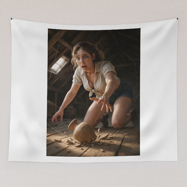 Item preview, Brunette breaking a vase unlucky   designed and sold by CathryneDelamort.