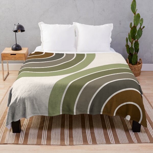 Item preview, Midcentury Modern Geometric Rainbow 7 in Rustic Brown Grey Sage designed and sold by nineFlorals.