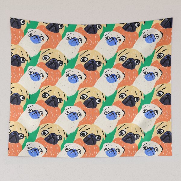Item preview, Abstract Tropical Pug Pattern designed and sold by dreampik.