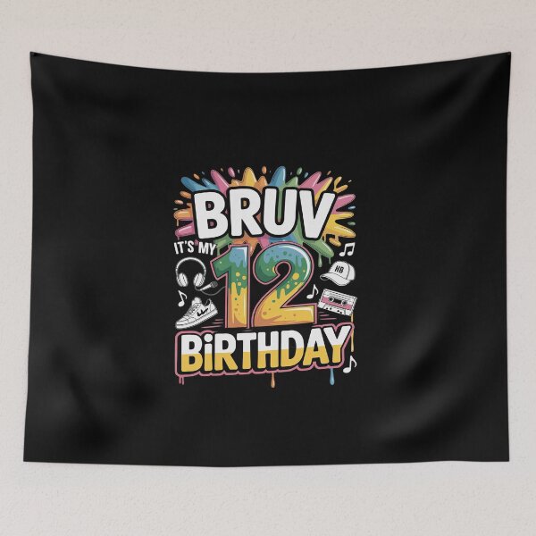 Item preview, Bruh It's My 12th Birthday 12 Year Old Theme Hip Hop Party  designed and sold by EllinoKlemo.
