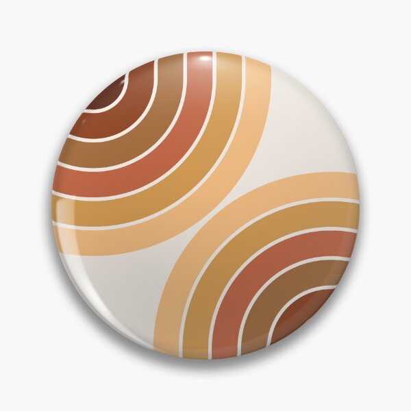 Item preview, Midcentury Modern Geometric Rainbow 8 in Retro Brown Gold designed and sold by nineFlorals.