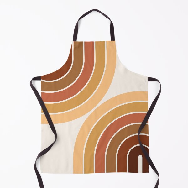 Item preview, Midcentury Modern Geometric Rainbow 8 in Retro Brown Gold designed and sold by nineFlorals.