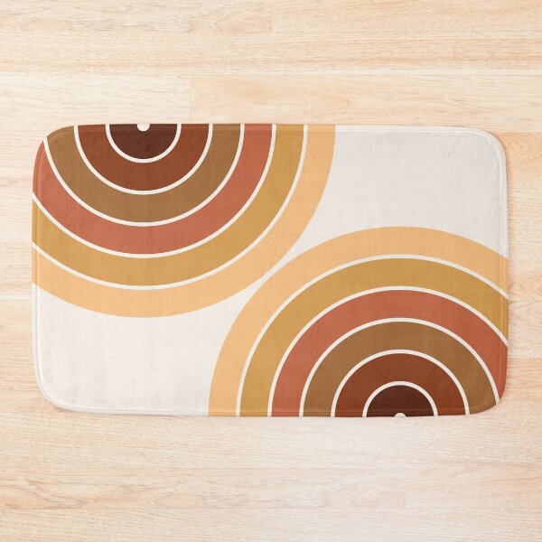 Item preview, Midcentury Modern Geometric Rainbow 8 in Retro Brown Gold designed and sold by nineFlorals.