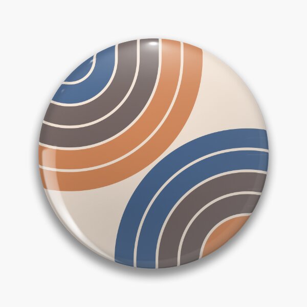 Item preview, Midcentury Modern Geometric Rainbow 9 in Terracotta Blue designed and sold by nineFlorals.