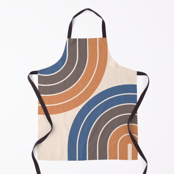 Item preview, Midcentury Modern Geometric Rainbow 9 in Terracotta Blue designed and sold by nineFlorals.