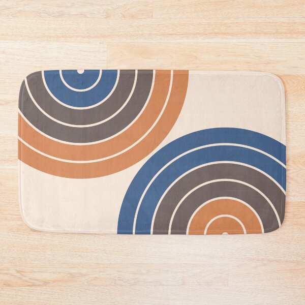 Item preview, Midcentury Modern Geometric Rainbow 9 in Terracotta Blue designed and sold by nineFlorals.