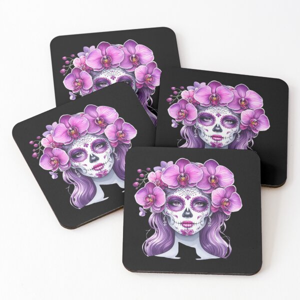 Item preview, Orchid Calavera: Purple Skull in a Crown of Phalaenopsis designed and sold by Dominik1994.