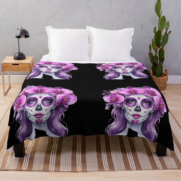 Item preview, Orchid Calavera: Purple Skull in a Crown of Phalaenopsis designed and sold by Dominik1994.