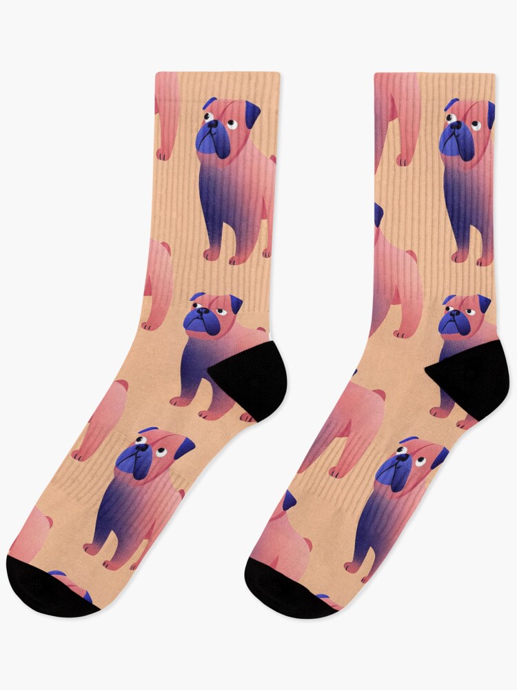 Thumbnail 1 of 5, Socks, Gradient Pug Pattern designed and sold by dreampik.