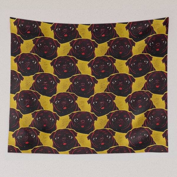 Item preview, Playful Pug Faces Pattern designed and sold by dreampik.