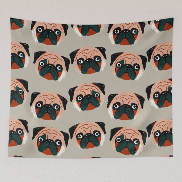 Item preview, Playful Pug Faces Pattern designed and sold by dreampik.