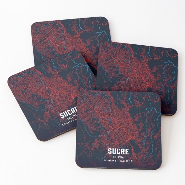 Item preview, Sucre Red & Blue Minimalist Map designed and sold by HomeLivingCo.