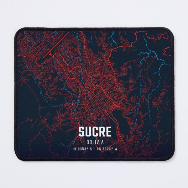 Item preview, Sucre Red & Blue Minimalist Map designed and sold by HomeLivingCo.