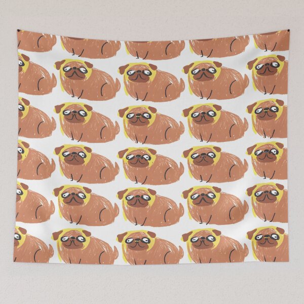 Item preview, Playful Pug Faces Pattern designed and sold by dreampik.