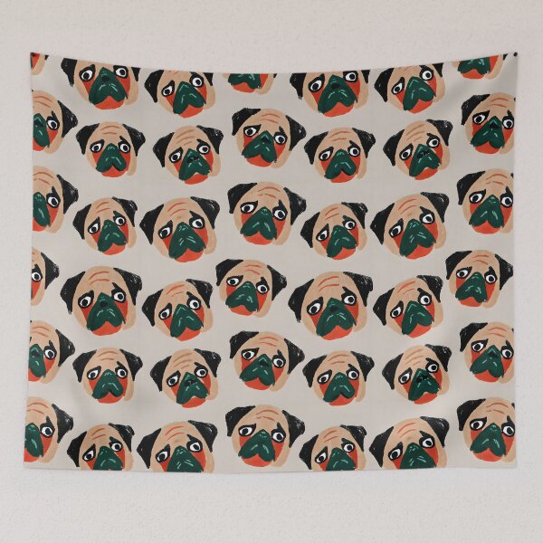 Item preview, Playful Pug Faces Pattern designed and sold by dreampik.