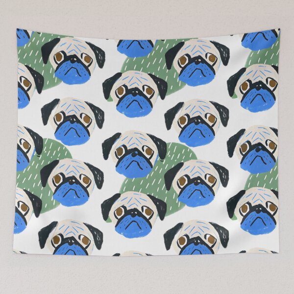 Item preview, Playful Pug Faces Pattern designed and sold by dreampik.