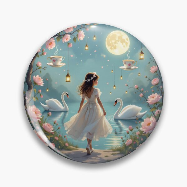Item preview, Whimsical garden ballet – between swans, teacups & moonlit serenity designed and sold by FotoworldEdel.