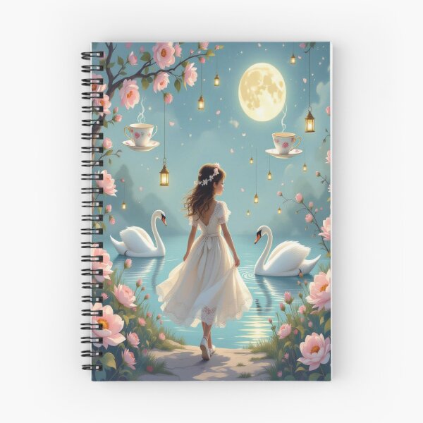 Item preview, Whimsical garden ballet – between swans, teacups & moonlit serenity designed and sold by FotoworldEdel.