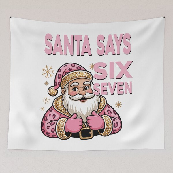 Item preview, Funny Pink Santa Says Six Seven Christmas 67 Meme Xmas Girls designed and sold by ZANNIX.