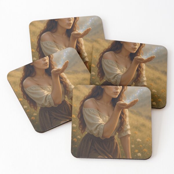 Item preview, Brunette in a field blowing pixie dust  designed and sold by CathryneDelamort.
