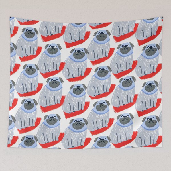 Item preview, Playful Pug Faces Pattern designed and sold by dreampik.