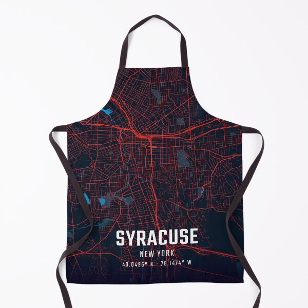 Item preview, Syracuse Red & Blue Minimalist Map designed and sold by HomeLivingCo.