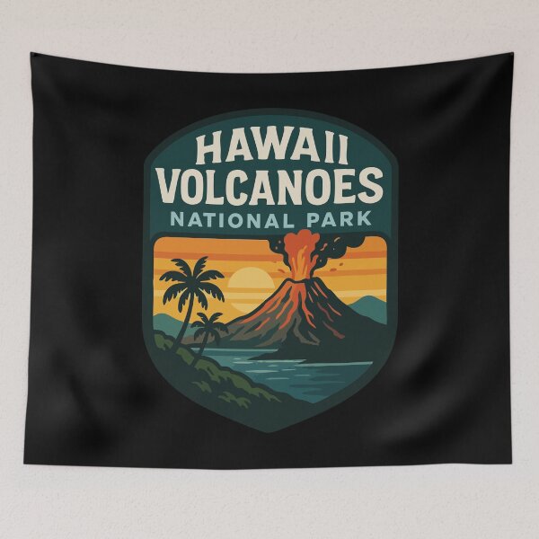 Item preview, Hawaii Volcanoes National Park Retro Travel designed and sold by TomFrontierArt.