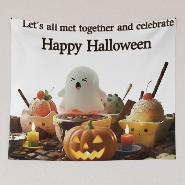 Item preview, Cute Halloween Dessert Party Illustration designed and sold by DroolWorthyUS.