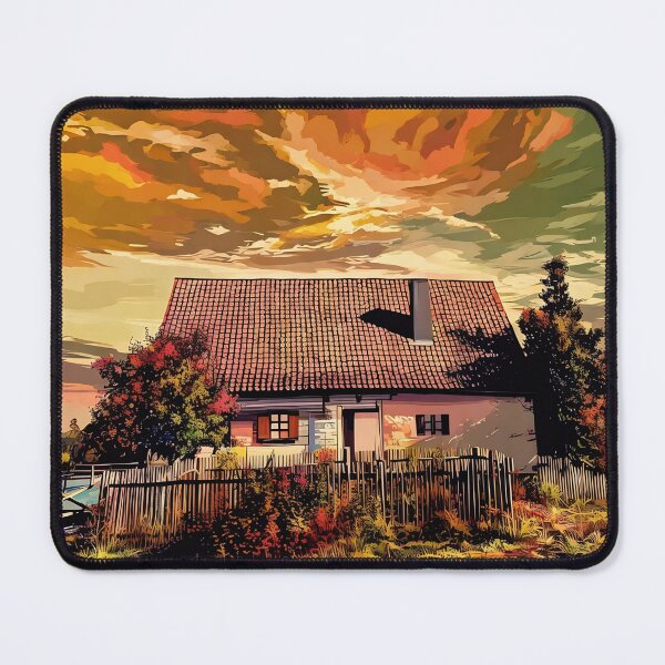 Item preview, Funky Little House with Fence designed and sold by tomorrowsart.