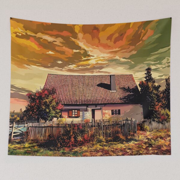 Item preview, Funky Little House with Fence designed and sold by tomorrowsart.
