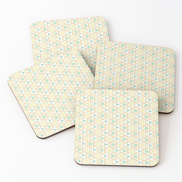 Item preview, Yellow floral and teal leaf seamless decorative tile pattern designed and sold by juthamas8426.