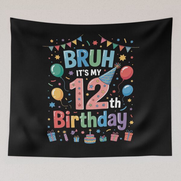 Item preview, Bruh It's My 12th Birthday Sarcastic 12 Years Old Kids  designed and sold by KonstanKoraner.