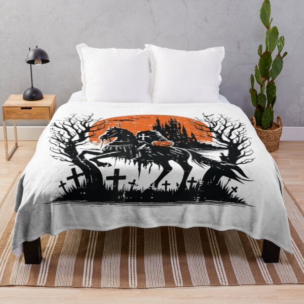 Item preview, Headless Horseman Castle Graveyard Halloween Horror Vintage Art designed and sold by NguboNorento.