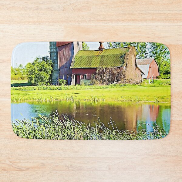 Item preview, Old Barn with Pond designed and sold by tomorrowsart.
