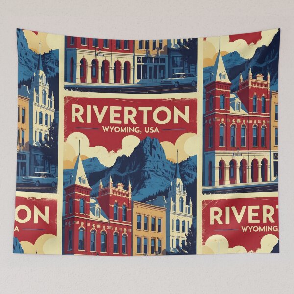 Item preview, Riverton Wyoming 1950s USA Vintage Travel Tourism designed and sold by TravelersGems.
