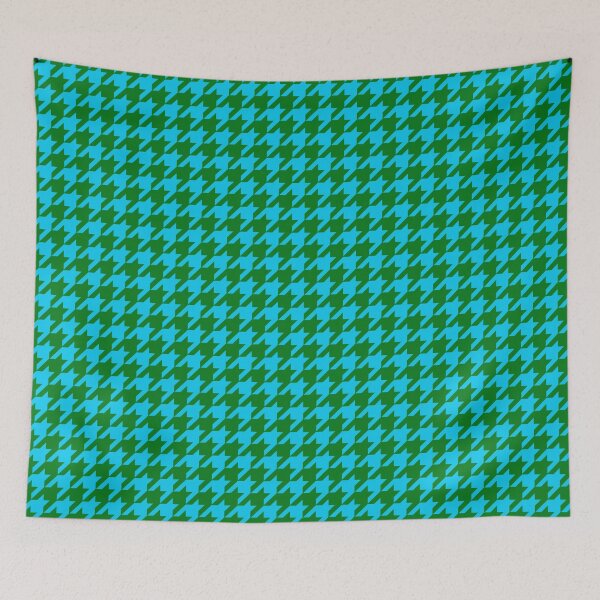 Item preview, Green and Light Blue Houndstooth Check Pattern Design  designed and sold by PatternTitan.