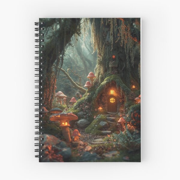 Item preview, Enchanted Goblincore Mushroom House in a Mystic Forest – Cozy Fantasy Cottage Art designed and sold by bgrzblkdigital.