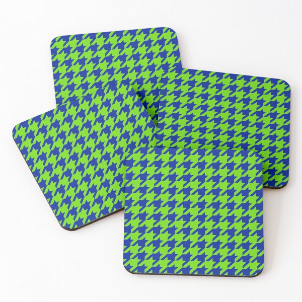 Item preview, Green Blue Houndstooth Check Pattern Design  designed and sold by PatternTitan.