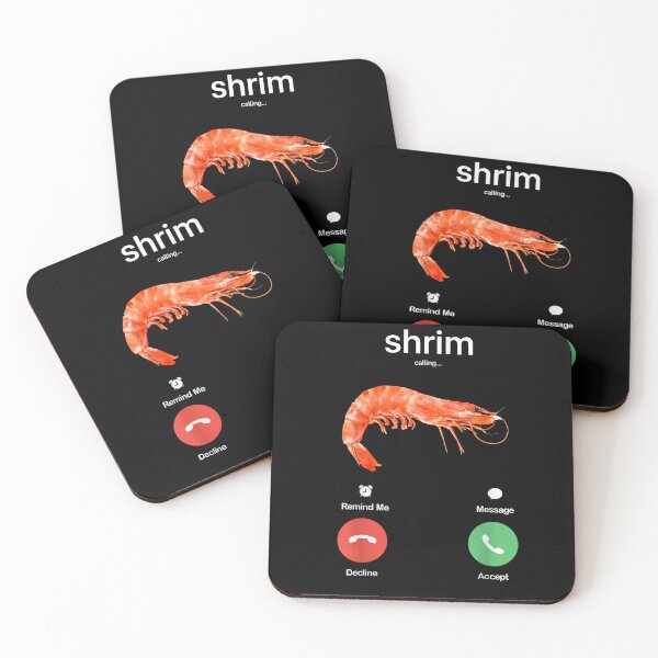 Item preview, Funny Shrimp Calling Phone Screen Seafood Meme Graphic Art designed and sold by RannaHile.