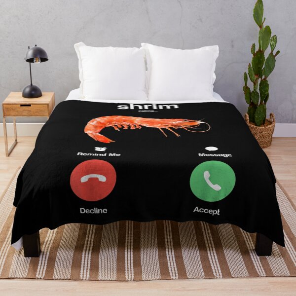 Item preview, Funny Shrimp Calling Phone Screen Seafood Meme Graphic Art designed and sold by RannaHile.