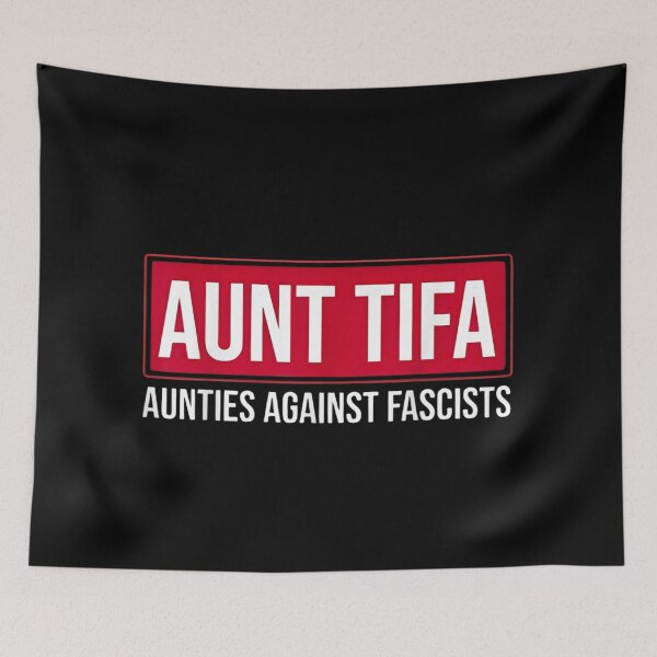 Item preview, Political Activism Funny Meme Aunt Tifa Aunties Against Fascists  designed and sold by DaphoLatara.
