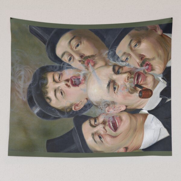 Item preview, The Jolly Smoking Men Chromolithograph designed and sold by mamiespaw.